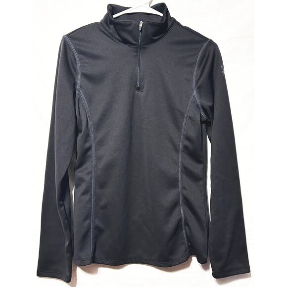 NWOT Spyder Black Half-Zip Athletic Pullover Women's Medium - Picture 1 of 6